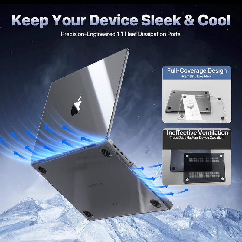 soonjet for MacBook Pro 14 inch Case | M5 M4 M3 M2 M1 Pro/Max 2025-2021 | 100% Ultra Clear | Protective Hard Shell Laptop Cover | Crystal Clear - Image 5